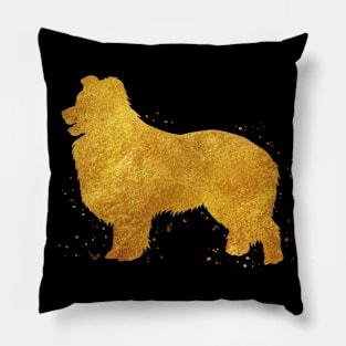 Border collie golden art Pillow