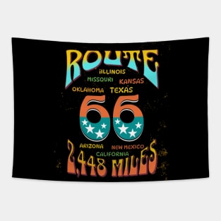 ROUTE 66 VINTAGE HIPPIE COLORFUL AMERICA Tapestry