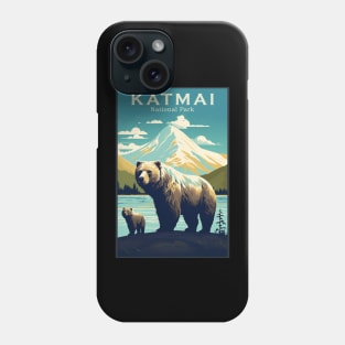 Katmai National Park Travel Poster Phone Case