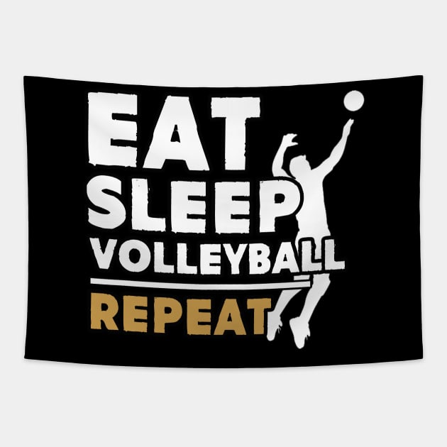 Eat sleep volleyball repeat Tapestry by Antoniusvermeu