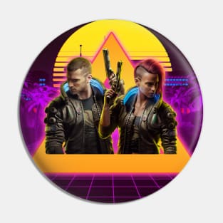 Cyberpunk V Protagonist City Neon Pin