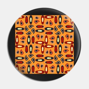 Orange paisley Pin