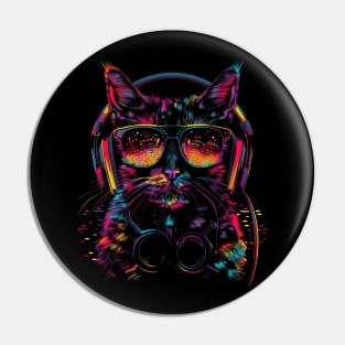 Cat DJ Bounce Pin