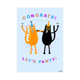 Funny Party Cats Celebration T-Shirt