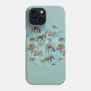 Sweet Elephants in Soft Teal Phone Case