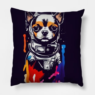 Astronaut chihuahua profile Pillow