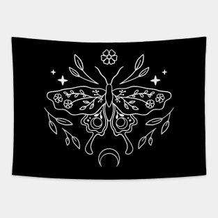 Celestial Floral Moth Tapestry