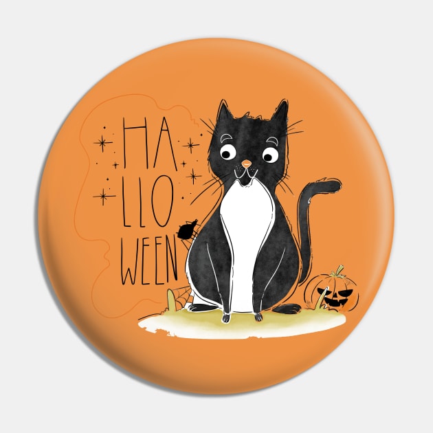 Happy Halloween Kitty Pin by machmigo