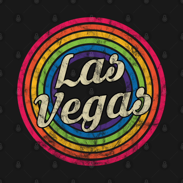 Disover Las Vegas - Retro Rainbow Faded-Style - Las Vegas - T-Shirt