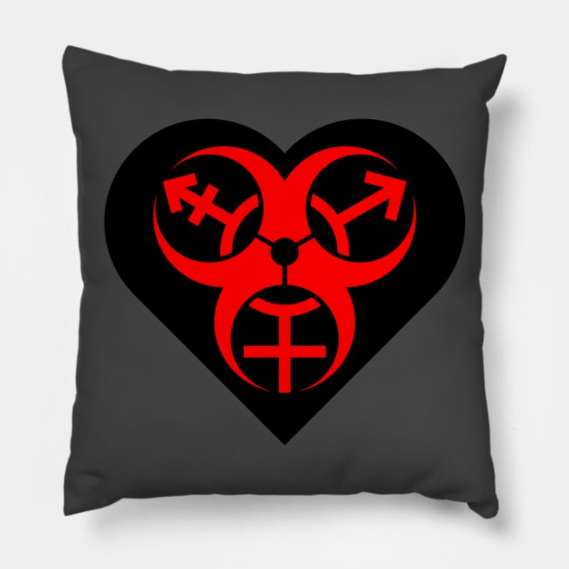 Trans Biohazard - Black Heart Pillow by GenderConcepts