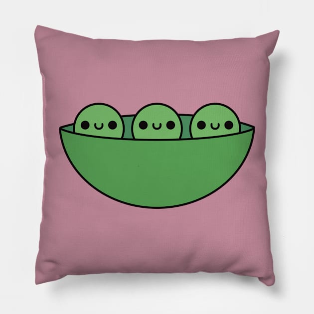 Cute Kawaii Peas In A Pod Pillow by KawaiiByDice