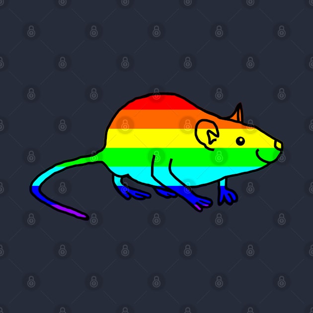 Cute Rainbow Rat by ellenhenryart