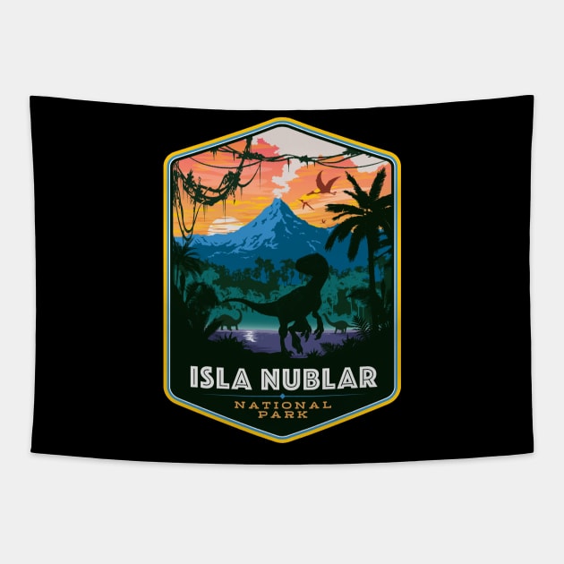 Isla Nublar National Park Tapestry by MindsparkCreative