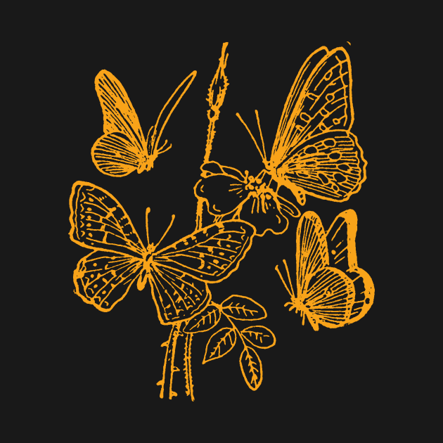 Butterfly Pattern Gold by Ken Adams Store