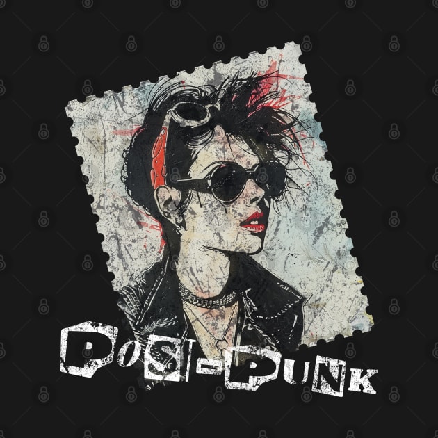 Retro Punk Rock Stamp Design - PosPunk by Skull Riffs & Zombie Threads