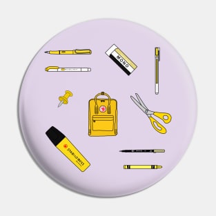 School Supplies - Yellow Pin