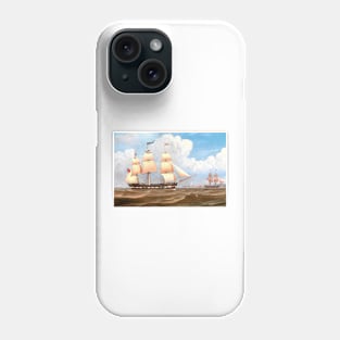 The English Merchant Ship ‘Malaba’ by William Clark digitally enhanced Phone Case