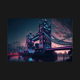 Tower Bridge Cyberpunk style T-Shirt