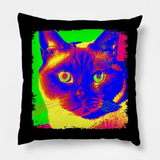 Snowshoe Pop Art - Cat Lover Gift Pillow