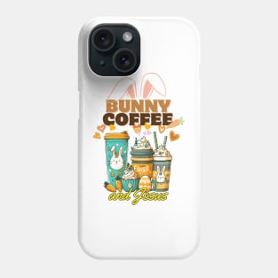 Bunny Coffee and Jesus, Easter Coffee Bunny, religious christian faith Phone Case