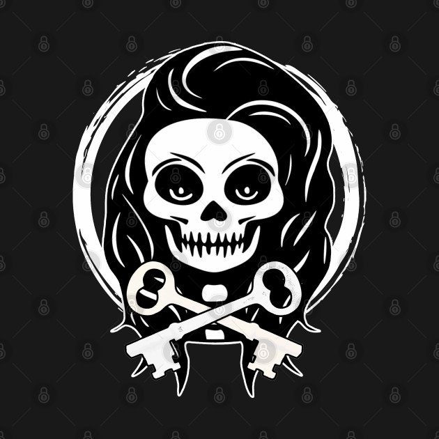 Locksmith Skull and Keys White Logo by Nuletto