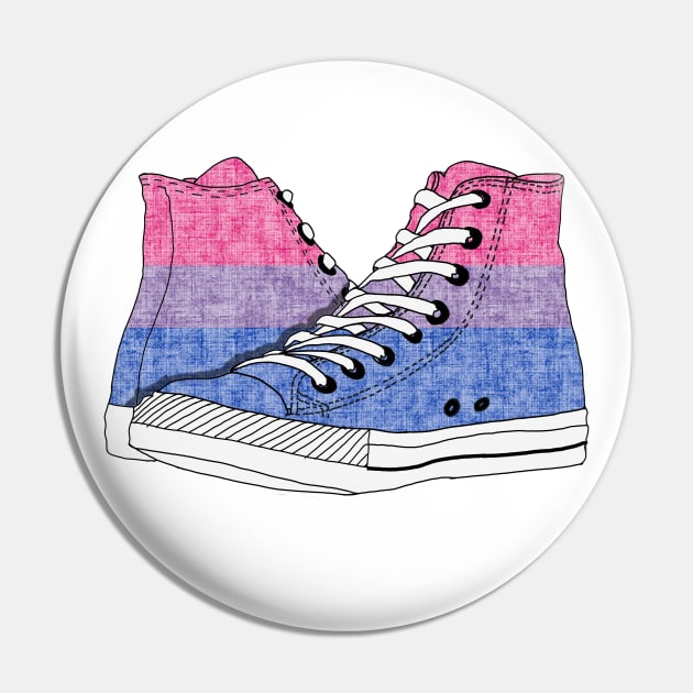 Bi-Sexual Pride Flag Hi-Top Design Pin by PurposelyDesigned