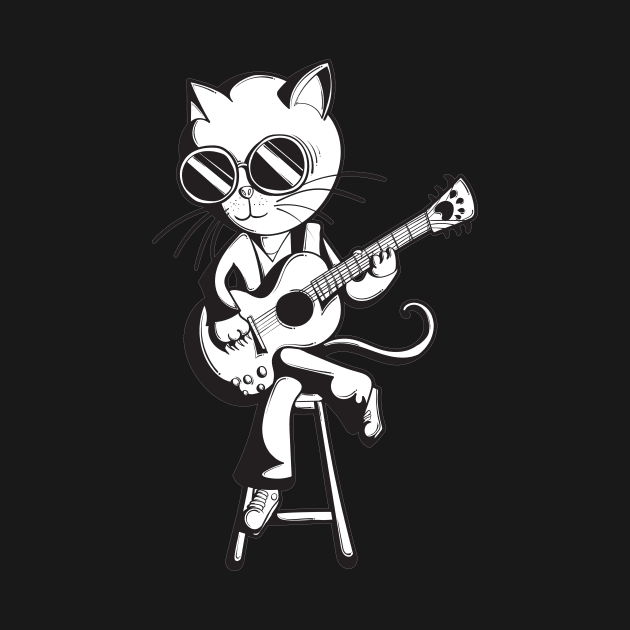 Cat Guitar Musician by TKDoodle