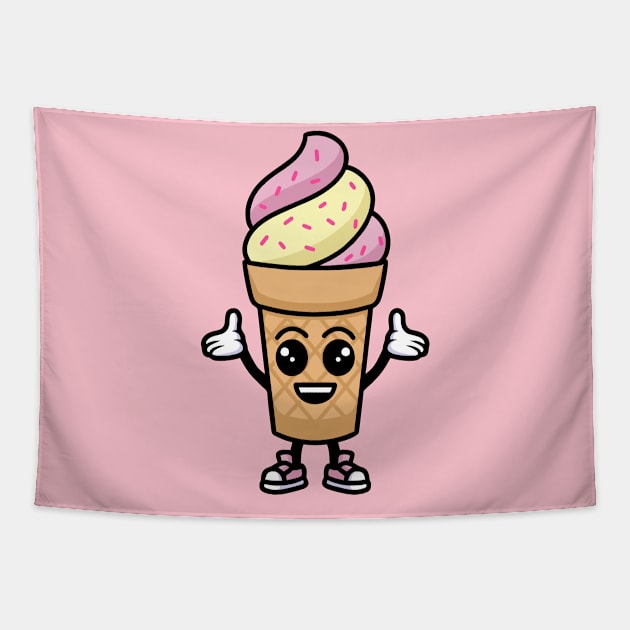 Happy Ice Cream Tapestry by Tlatous