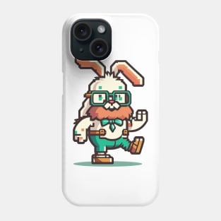 Cute happy kawaii 8-bit 16-bit pixel easter rabbit bunny Phone Case