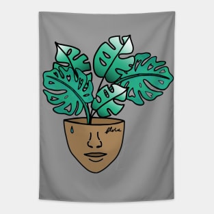 Monstera Plant Person - Crazy Plant Lady Tapestry