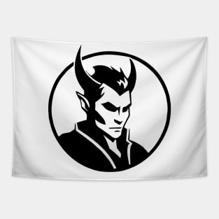 Minimalist Vector Tiefling Noble Tapestry