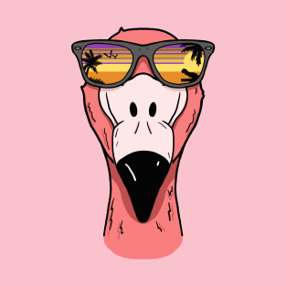 Cool Sunglasses Wearing Flamingo T-Shirt