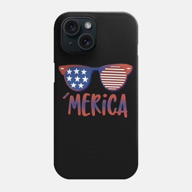 'Merica American Flag Sunglasses Phone Case by sugarveryglider