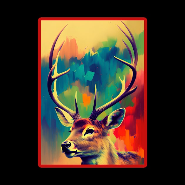 Colorful deer artwork by Dope_Design