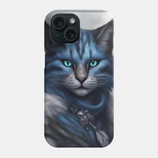 Fantasy cat knight blue Phone Case