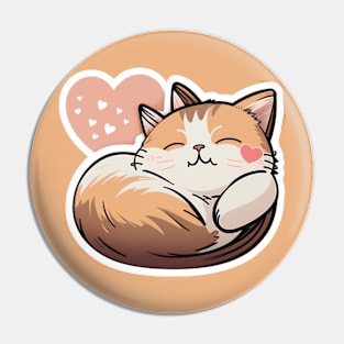 Sleepy Cat Valentine's Day Pin