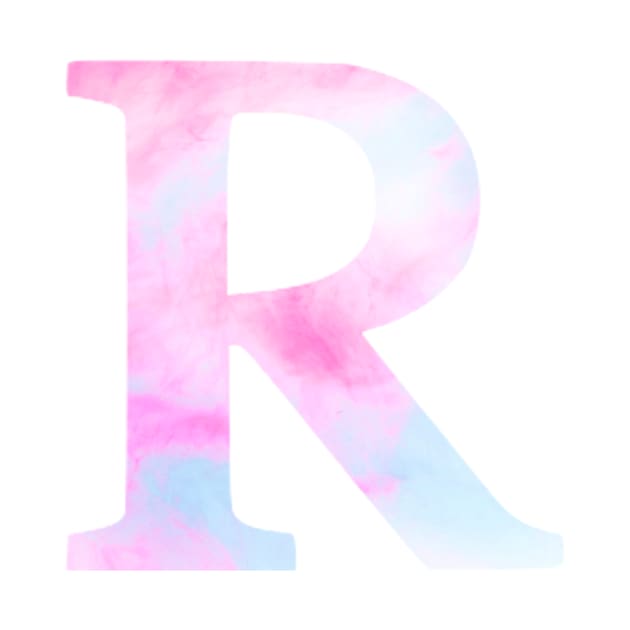 The Letter R Blue and Pink by Claireandrewss