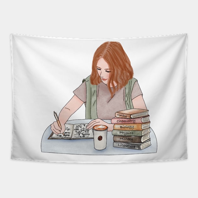 Writing girl (2) Tapestry by piscoletters