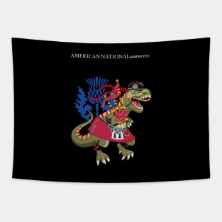 Clanosaurus Rex AMERICANNATIONALsaurus rex Plaid American National Scotland Ireland Family Tartan Tapestry