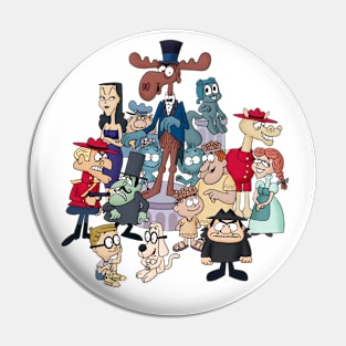 Men And Girl Cartoons and Friends Pin