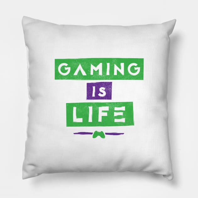 Gaming Is Life Pillow by Commykaze