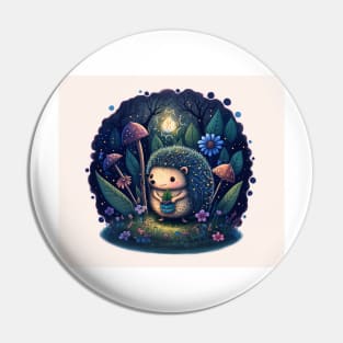 Hedgehog Fairy Tale Scene Pin