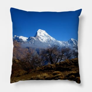 Panoramic View Of Annapurna Ghorepani Poon Hill Pillow