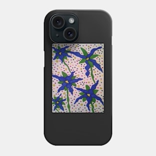 Polka Dots and Blue Flowers Phone Case