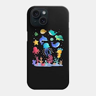 Turtle Underwater Jellyfish Aquarium animals Tropical fish Phone Case