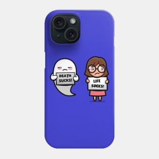 Life And Death Cute Funny Halloween Ghost Life Quotes Phone Case