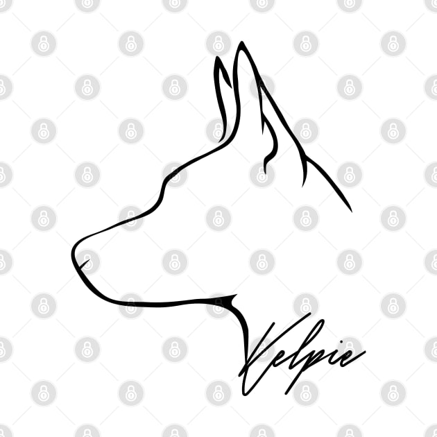 Proud Australian Kelpie profile dog lover gift by wilsigns