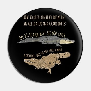 Funny Alligator and Crocodile T-Shirt Pin