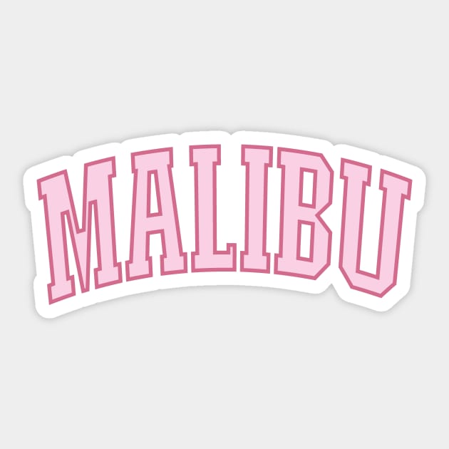 Malibu California Preppy Pink Varsity - Malibu - Sticker