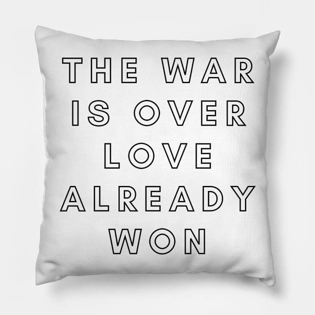 The War is Over Love Already Won - Yellow Pillow by AtlanticFossils